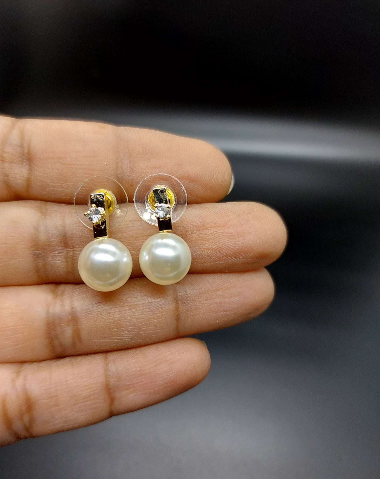 18K Gold Plated Fresh Water Pearl Stud Earrings