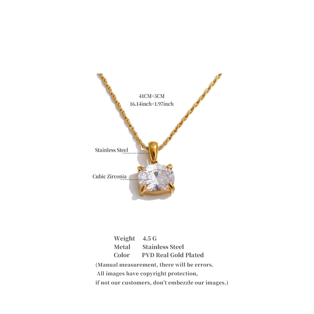 Cushion Cut Solitaire Necklace