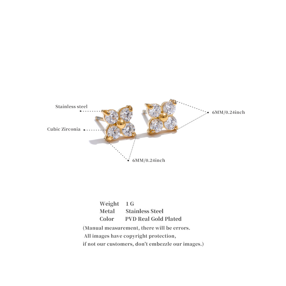 Quadra Petal Crystal Studs