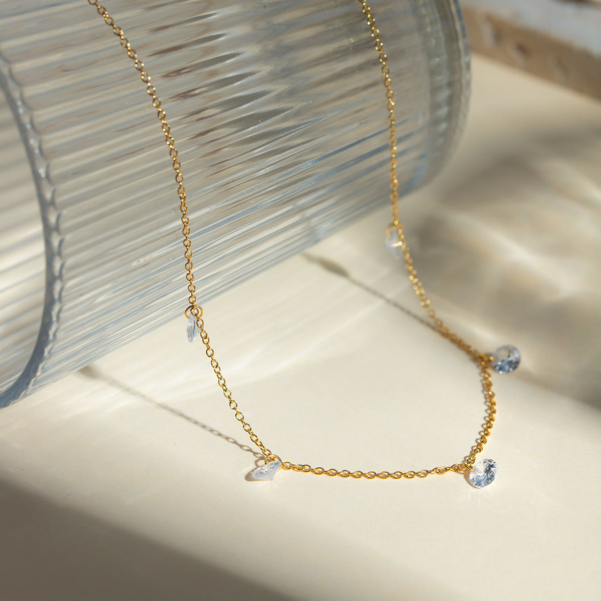 Dewdrop CZ Charm Choker