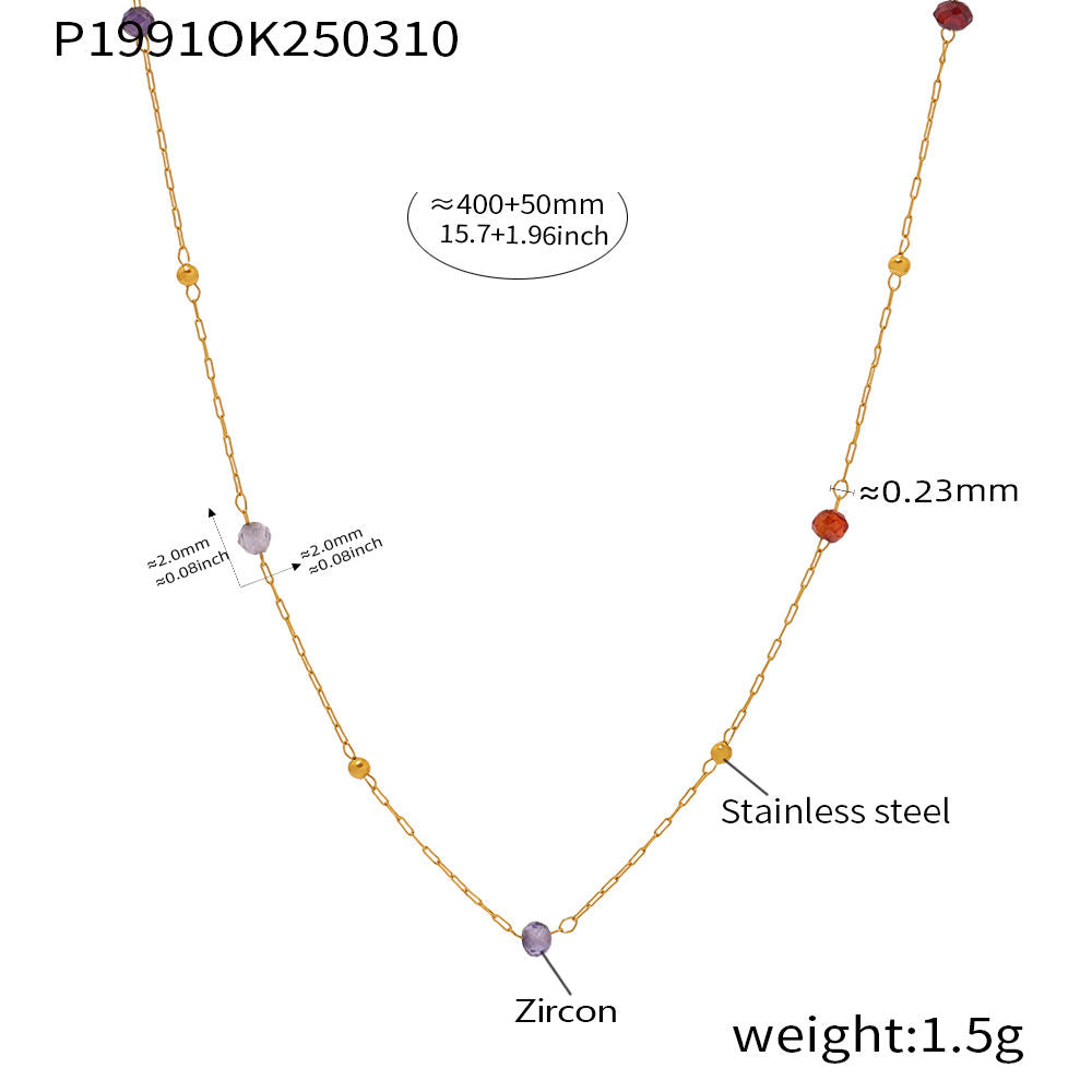 Prism Zircon Station Necklace