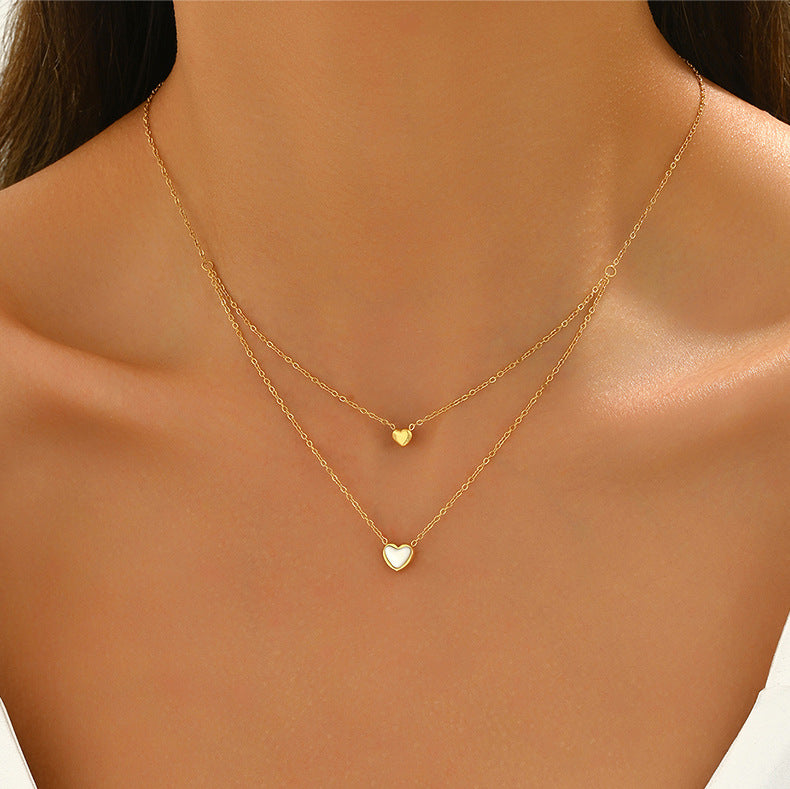Twin Hearts Layered Necklace