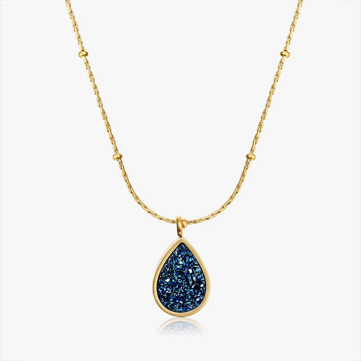 18k Gold Plated Blue Stone Pendant Necklace