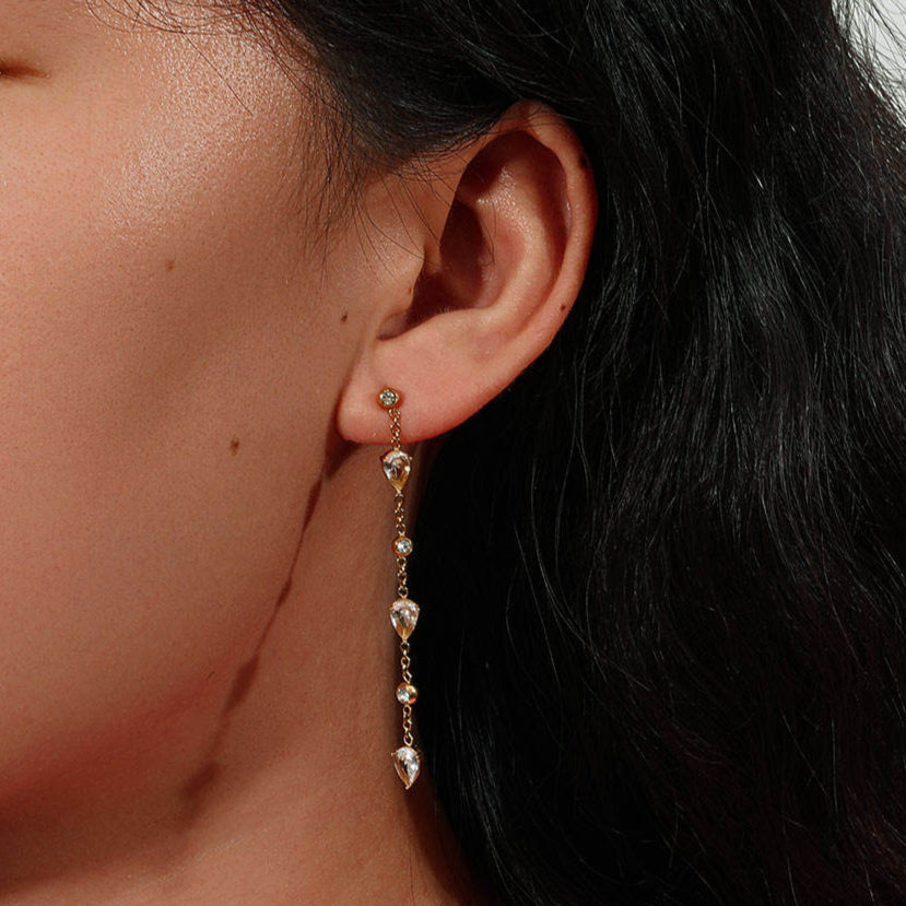 18K Gold Plated Water Drop CZ Zirconia Hangings