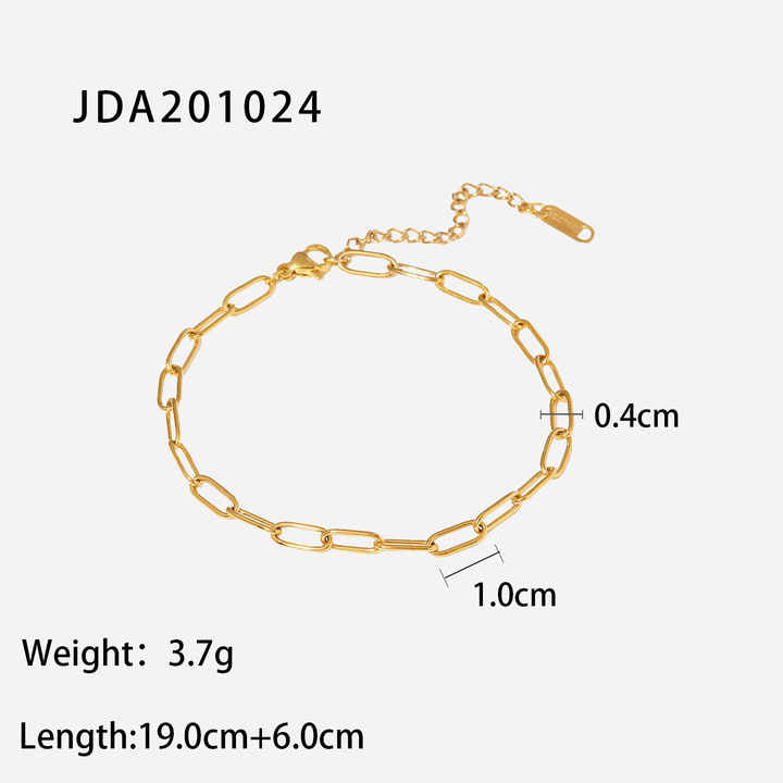 18K Gold Plated Paperclip Link Chain Dainty Anklets