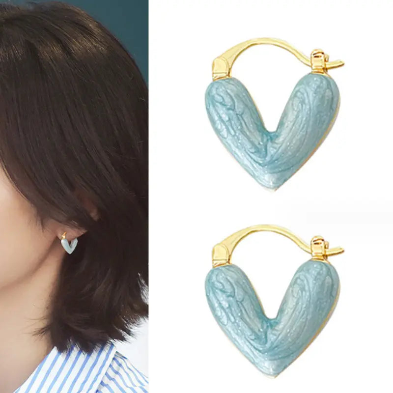 Blue Heart Shape Earrings