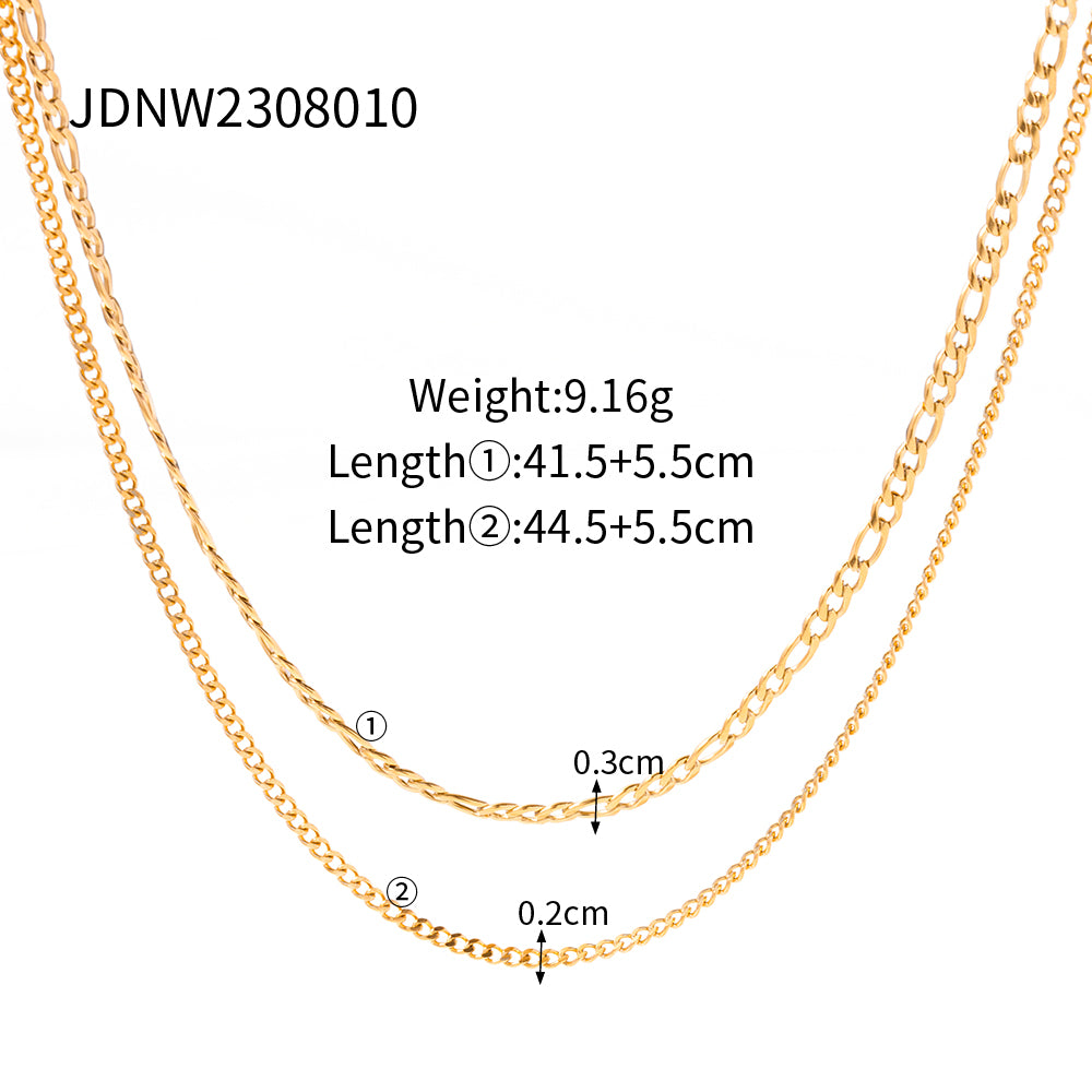 18K Gold PVD Plated Link Chain Statement Necklace