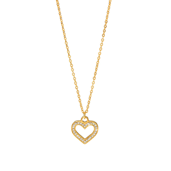 18k Gold Plated Heart-Shaped Hollow Design Necklace