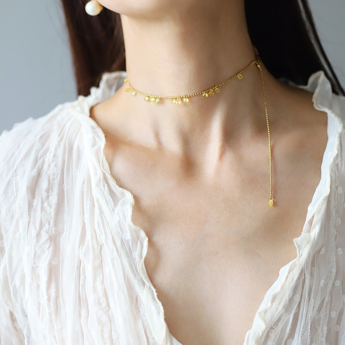 Soleil Citrine Drop Necklace
