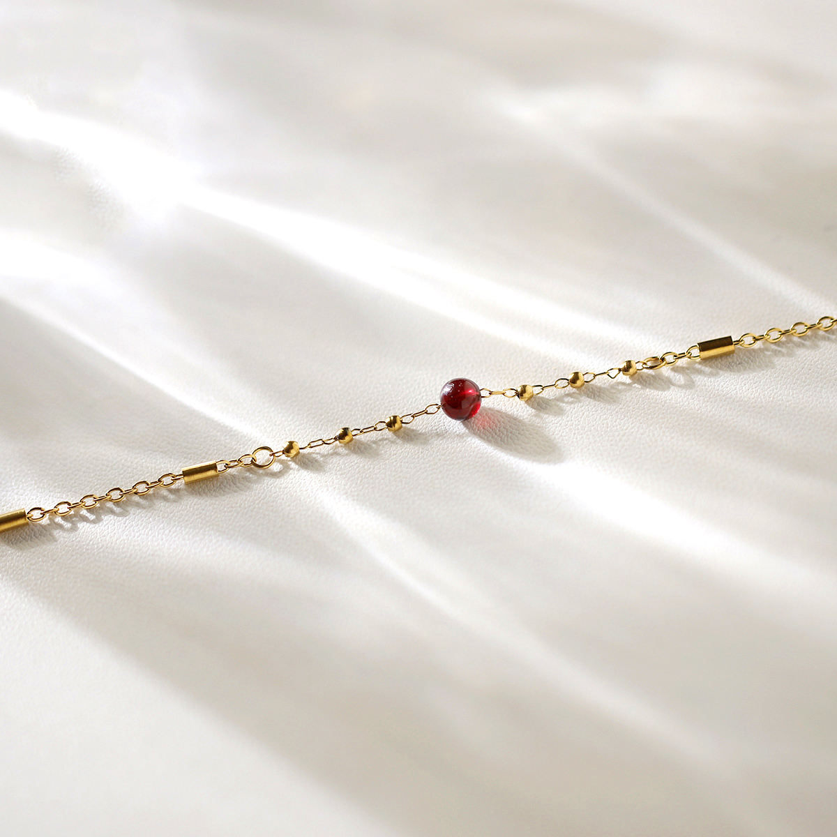 18k Gold Plated Ruby Garnet Bracelet