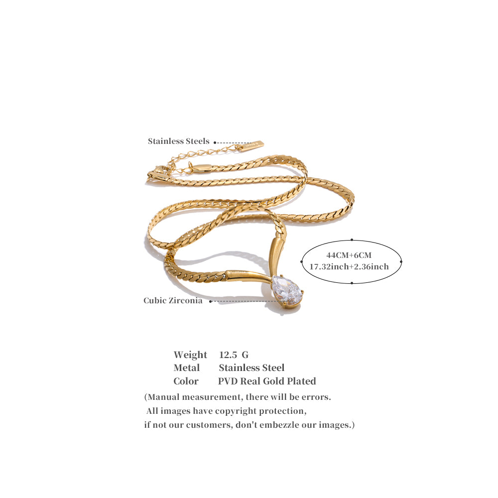 Teardrop Cuban Chain Necklace