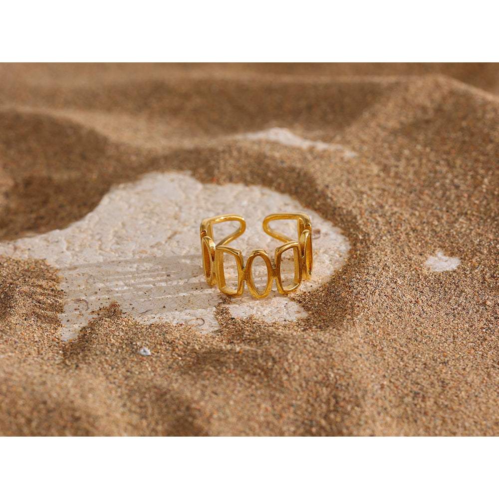 Gold Link Statement Ring