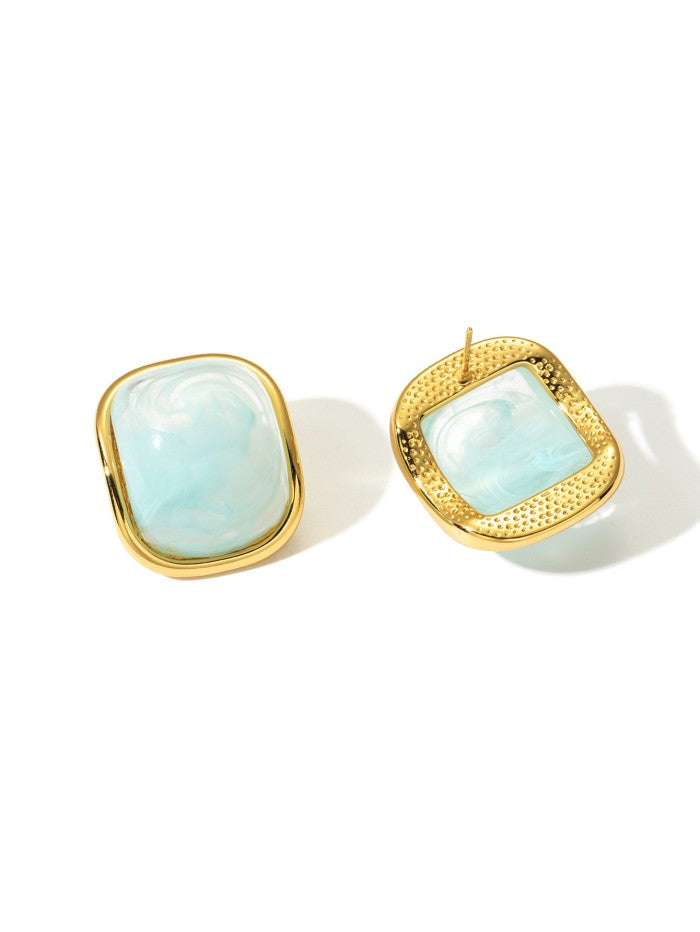 Glacier Square Bezel Studs