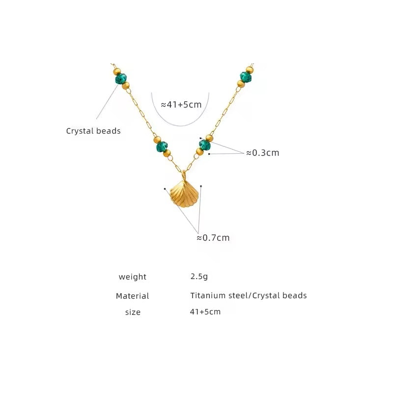 Mermaid Teal Shell Necklace