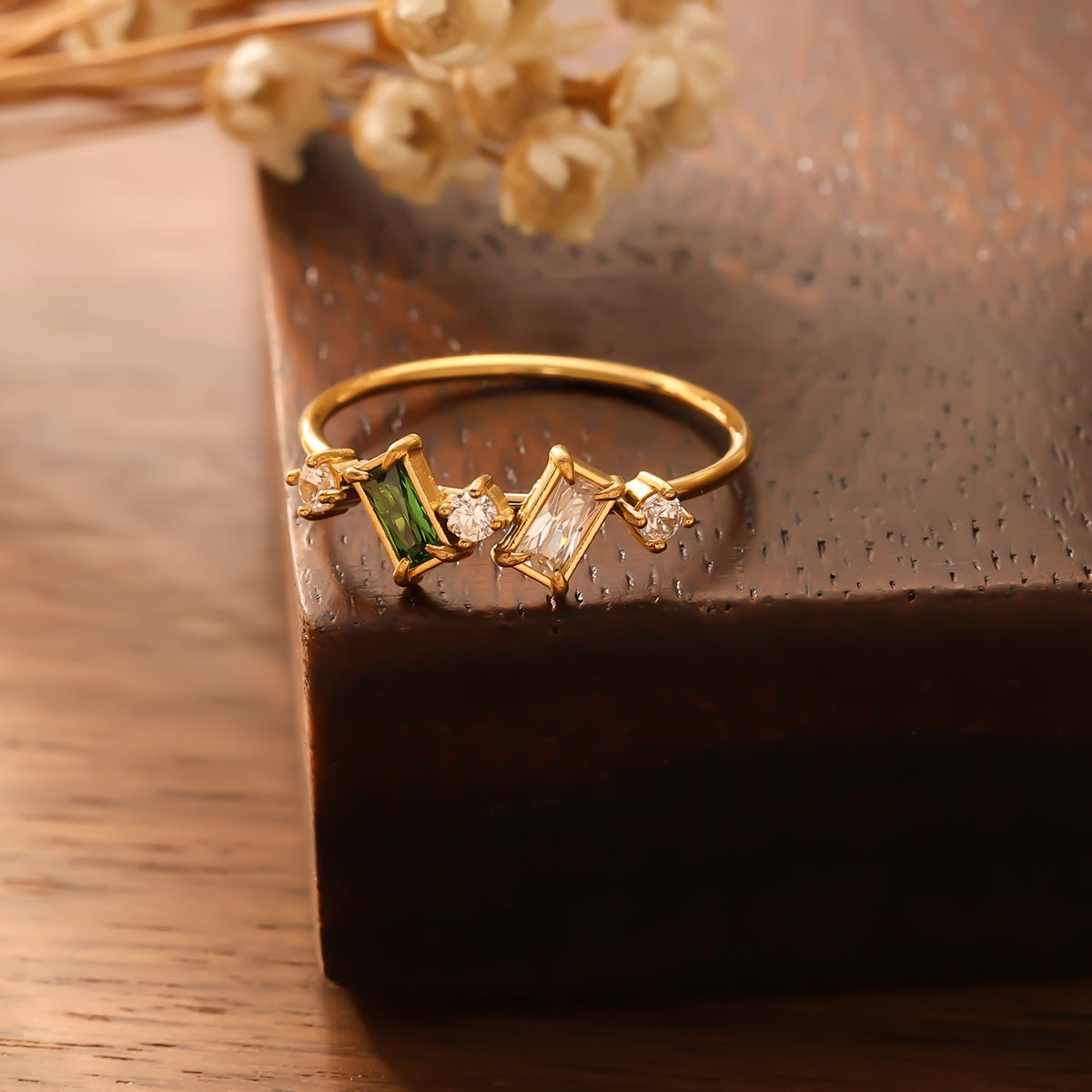 Duo Mosaic Crystal Ring