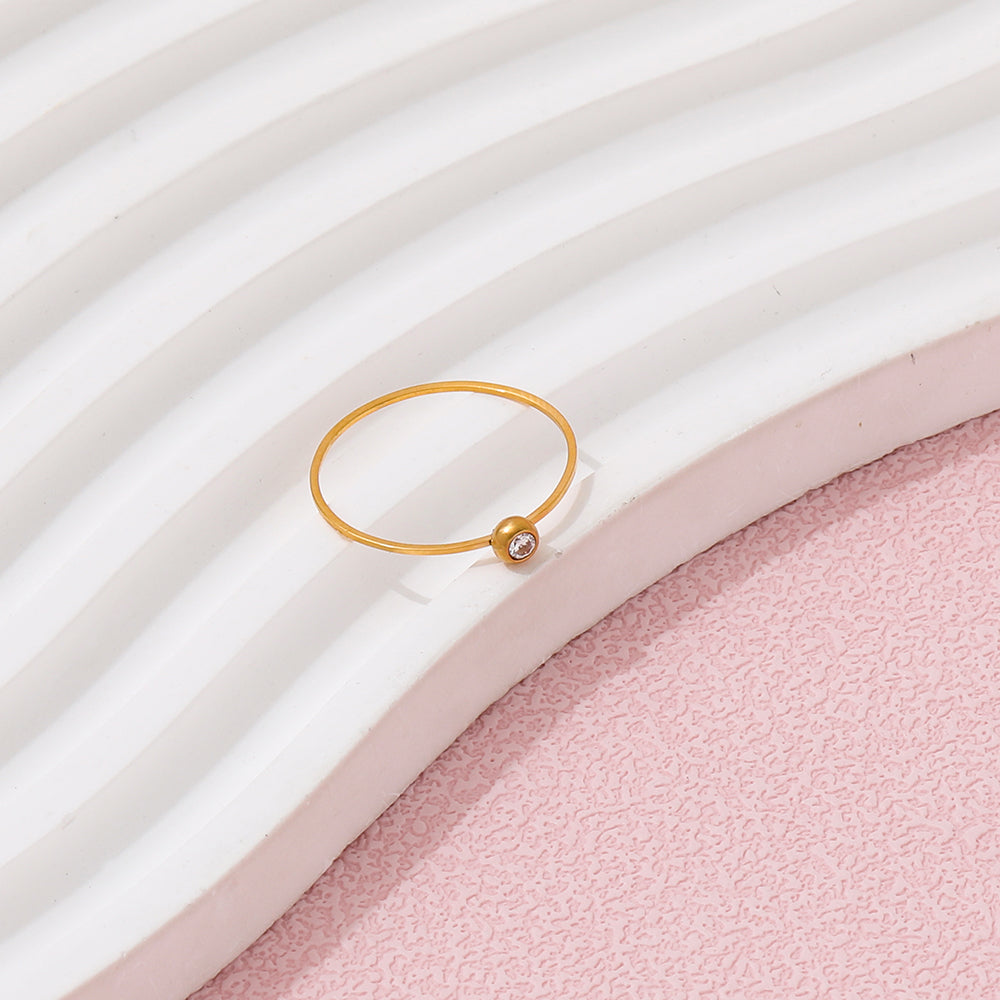 Solitaire CZ Band Ring