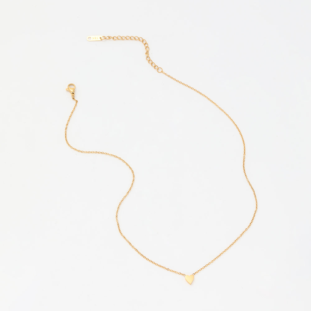 18K Gold Plated Tiny Love Heart Pendant Necklace