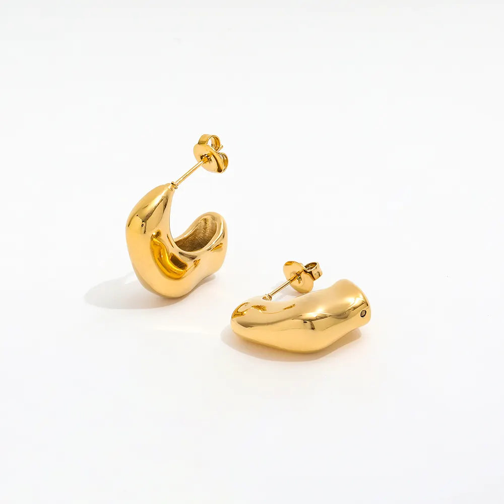 Irregular Stainless Steel Hollow Hoop Earring