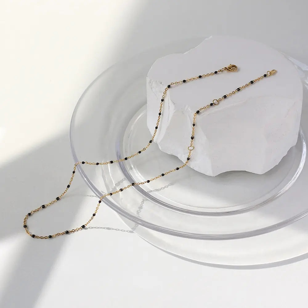Dainty Black Bead Chain