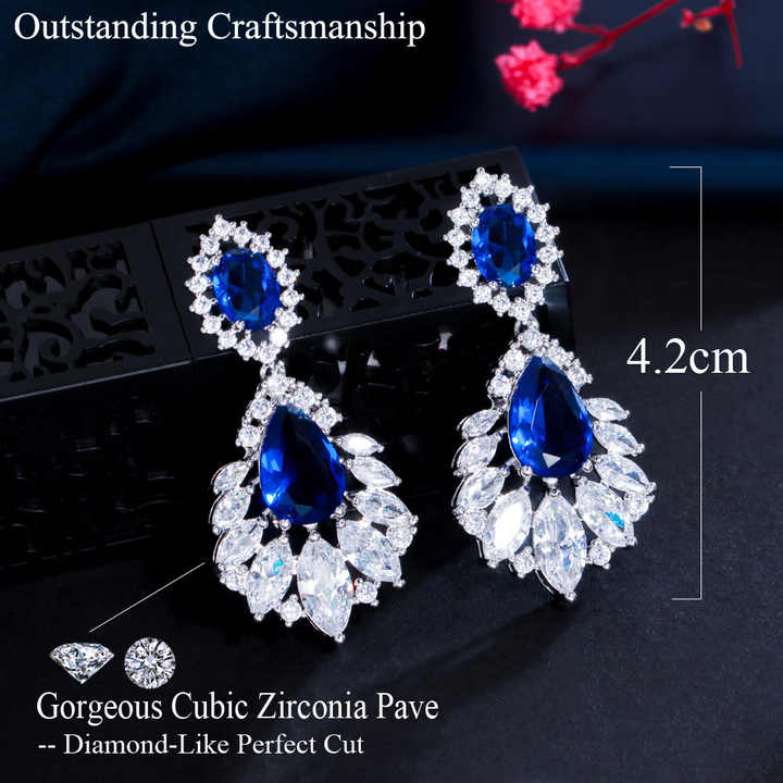 Crystal Stones Dangle Earrings