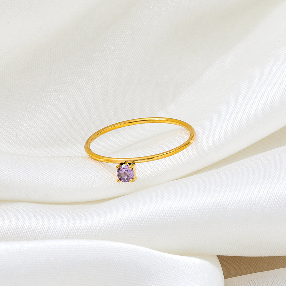 Lavender Solitaire Ring — Gold