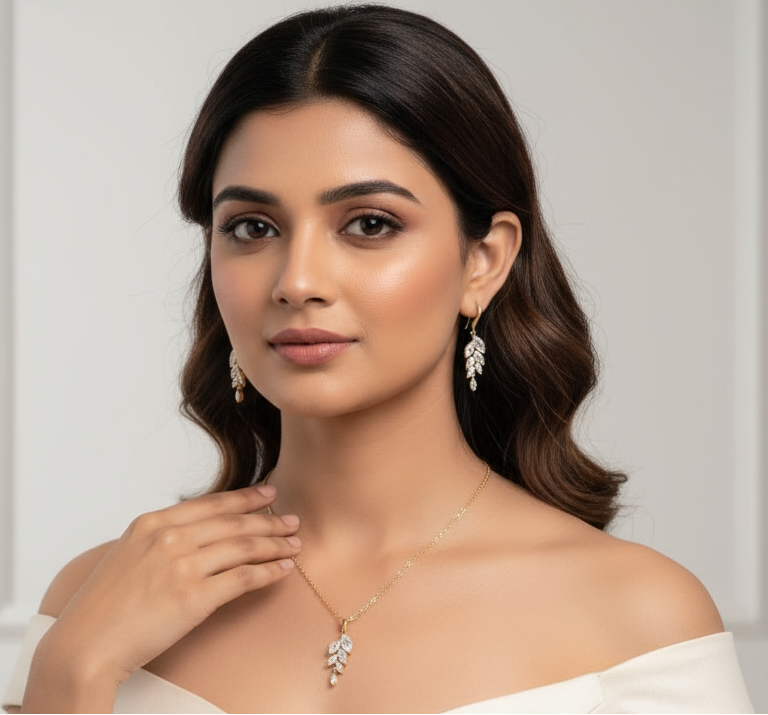 Olive Leaf Necklace Set