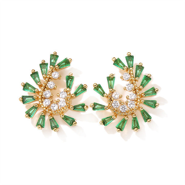 Luxury CZ and Emarald Crystal Necklace Set