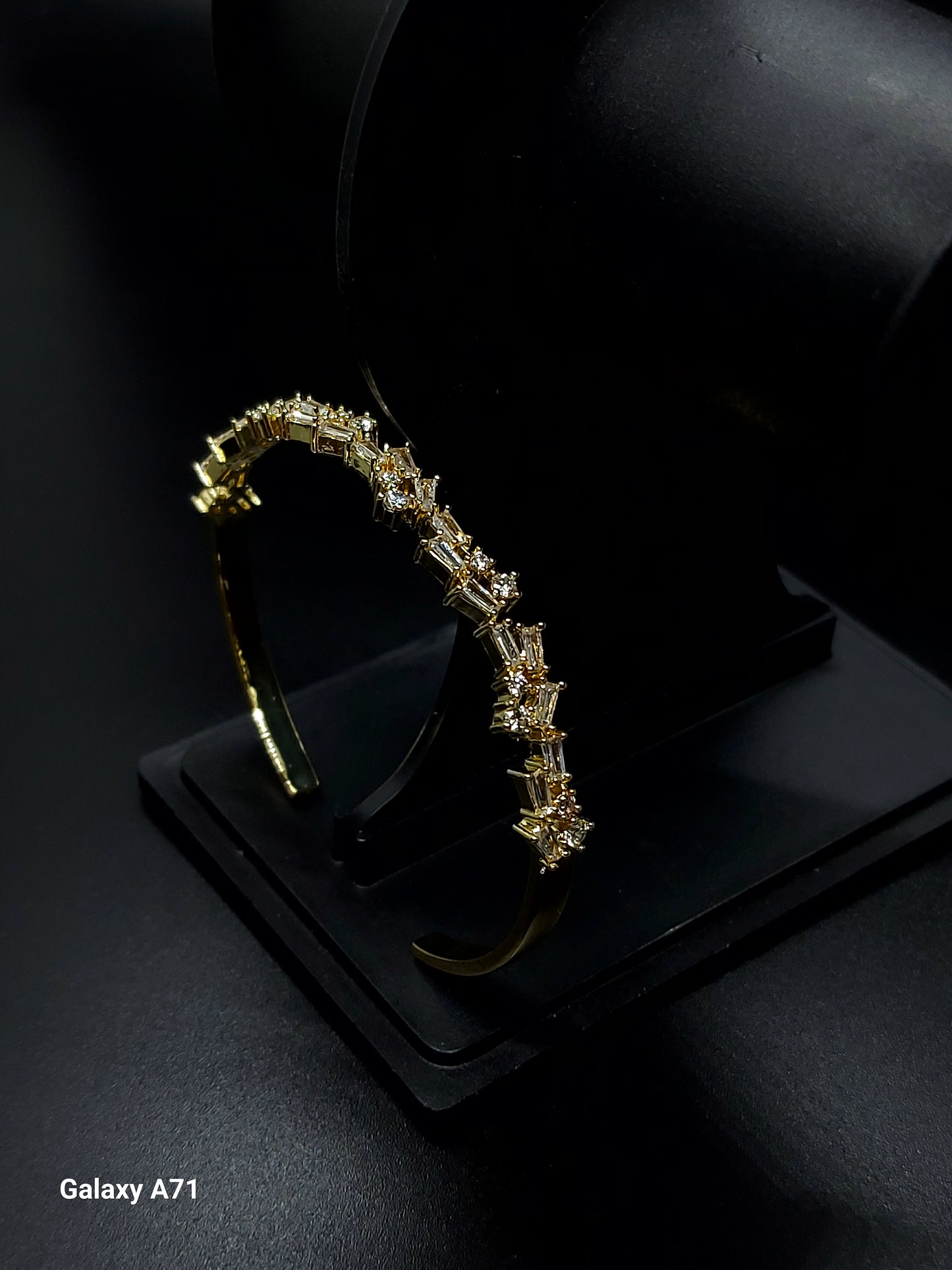 18k Gold Plating Cubic Zircon Crystal Cuff Braceler