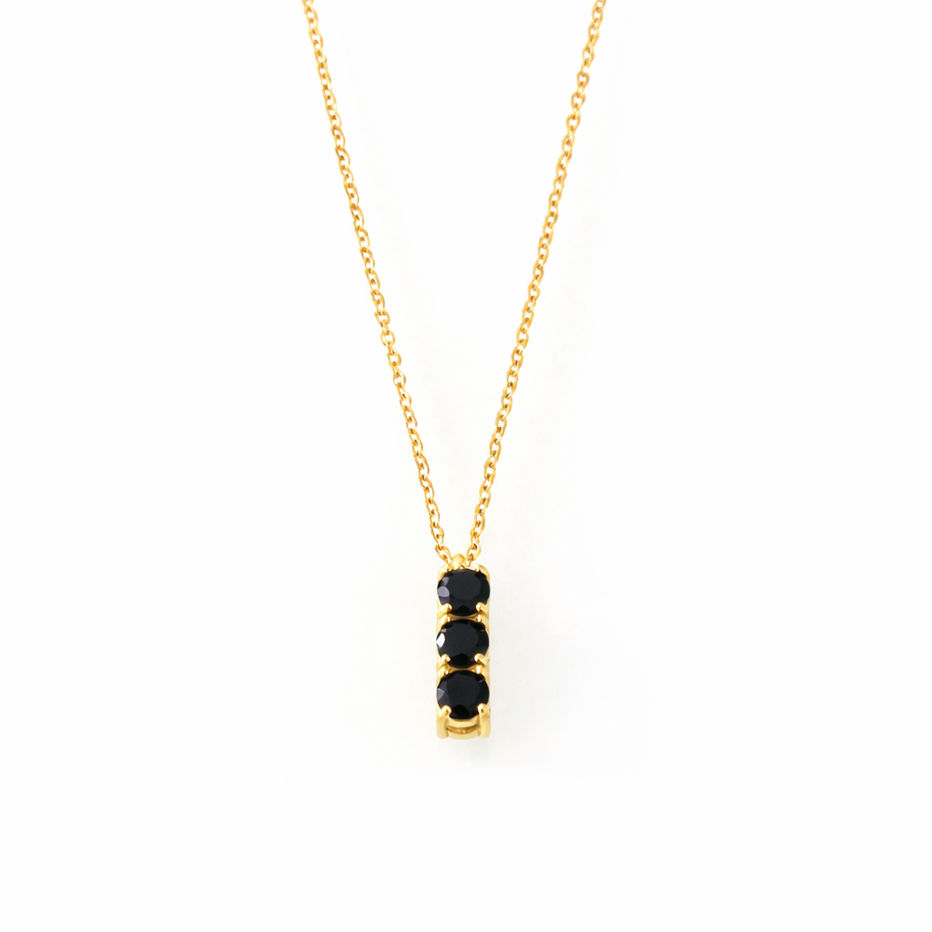 18k GP Black Triple Square Zircon Chain.