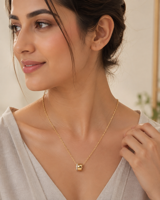 Double Disc Crystal Necklace