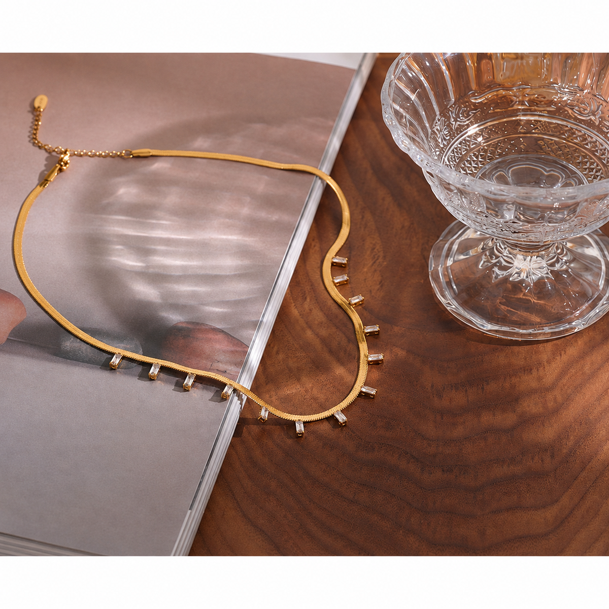 Herringbone Crystal Necklace