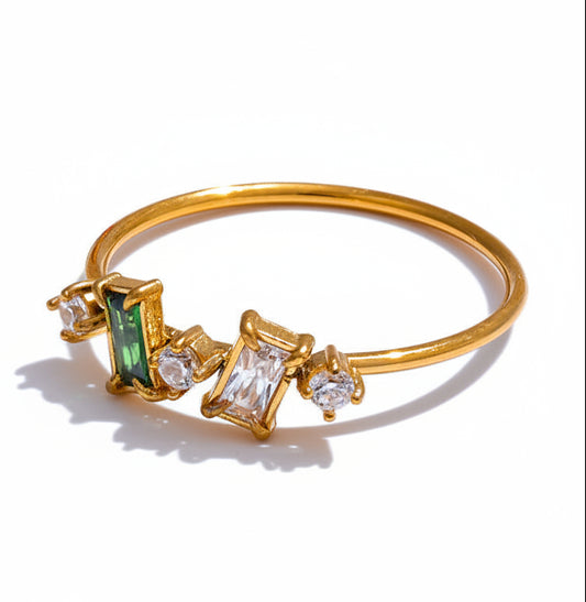 Duo Mosaic Crystal Ring
