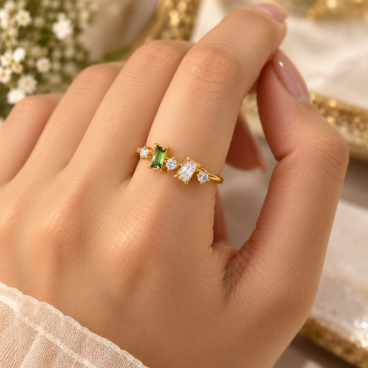 Duo Mosaic Crystal Ring