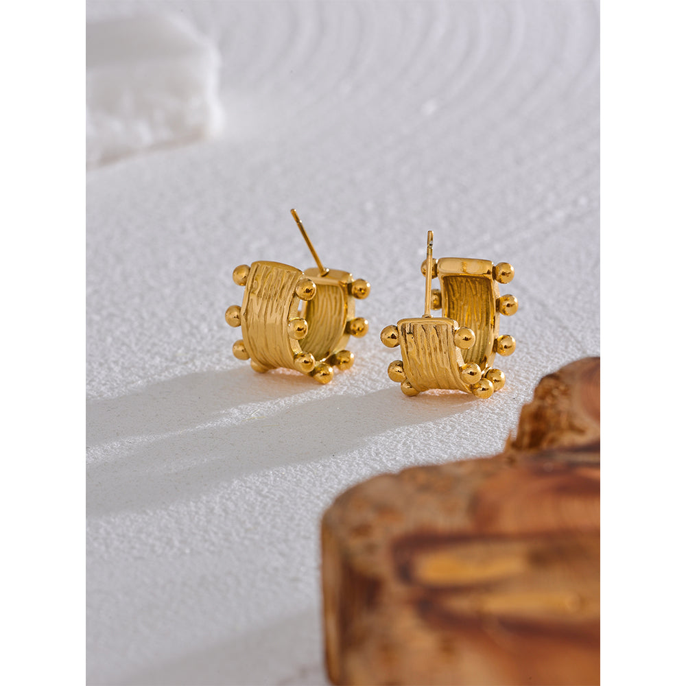 Studded Edge Hoop Earrings