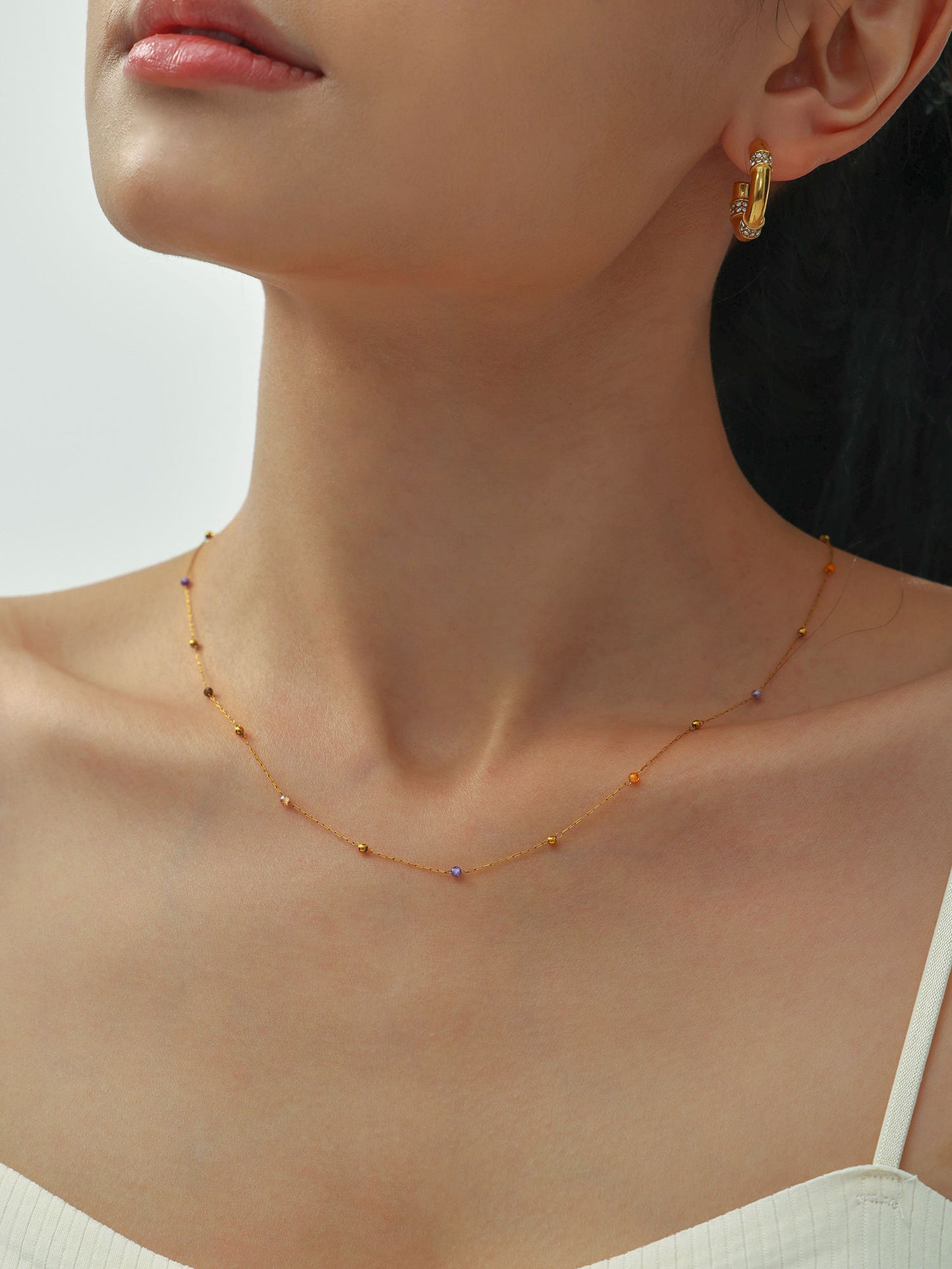 Prism Zircon Station Necklace