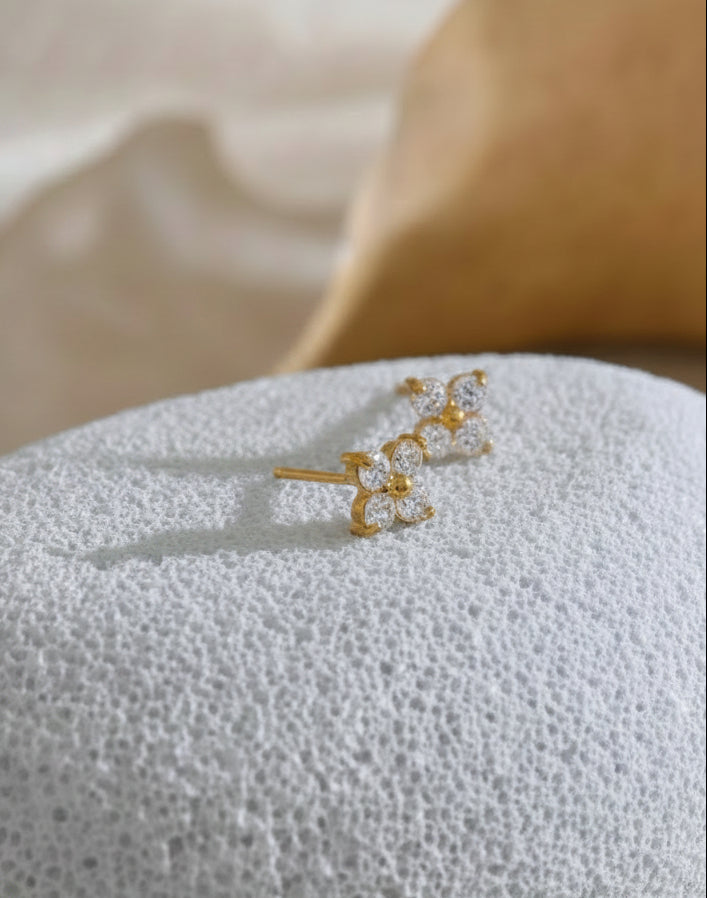 Quadra Petal Crystal Studs