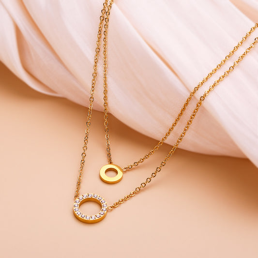 Double Halo Chain Necklace