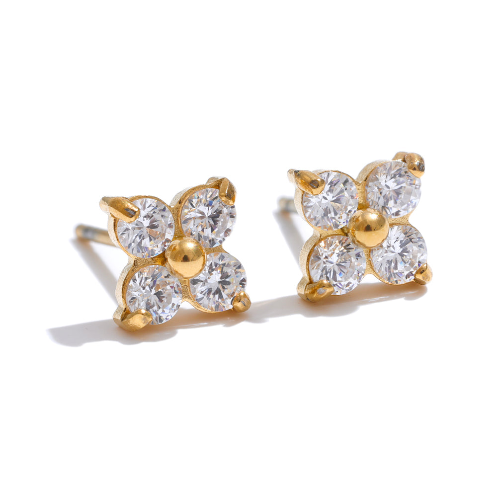 Quadra Petal Crystal Studs