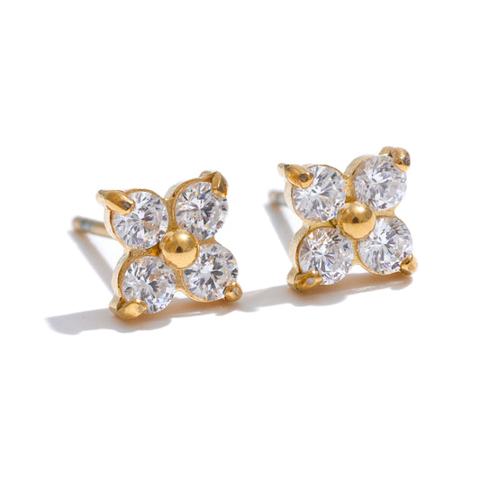 Quadra Petal Crystal Studs