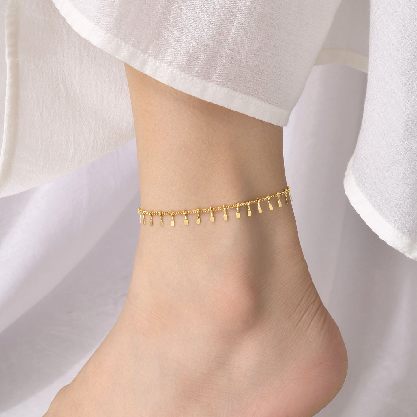 18k Gold Plated Tassel Feet Chain Stainless Steel Anklet Chain