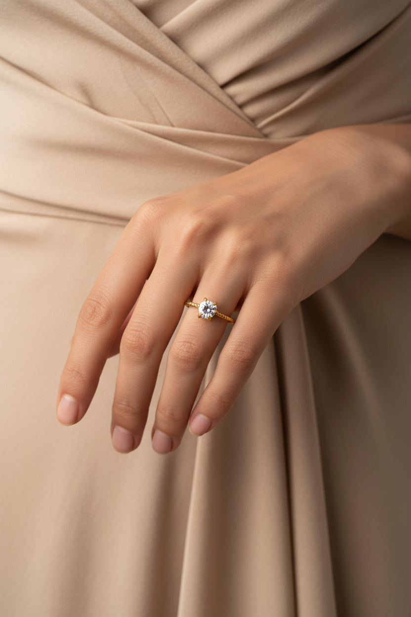 Torsade Solitaire Ring
