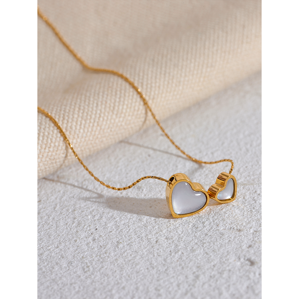 Double Heart Pendant Necklace