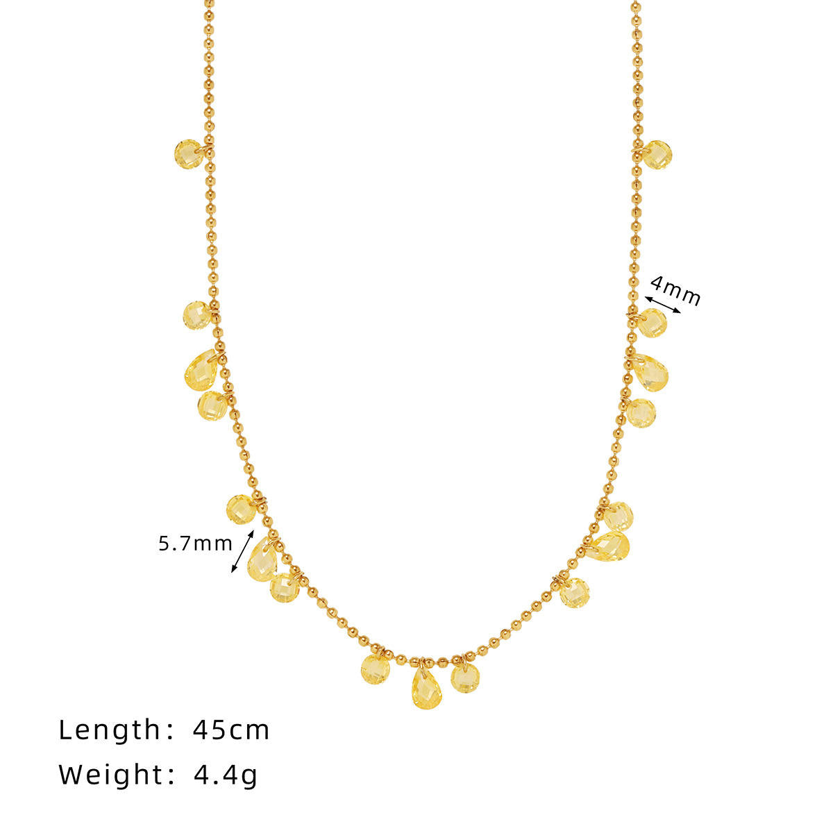 Soleil Citrine Drop Necklace