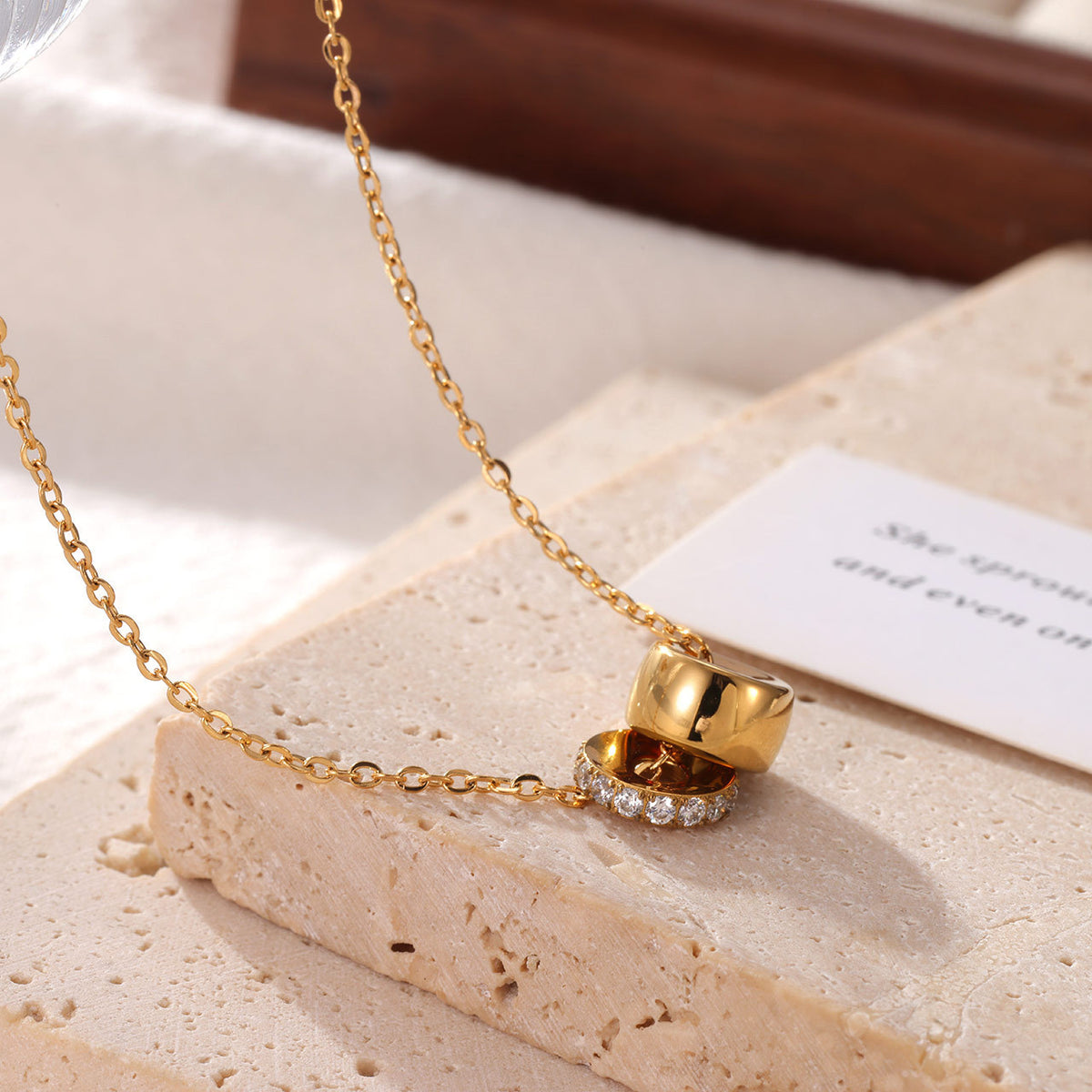 Double Disc Crystal Necklace