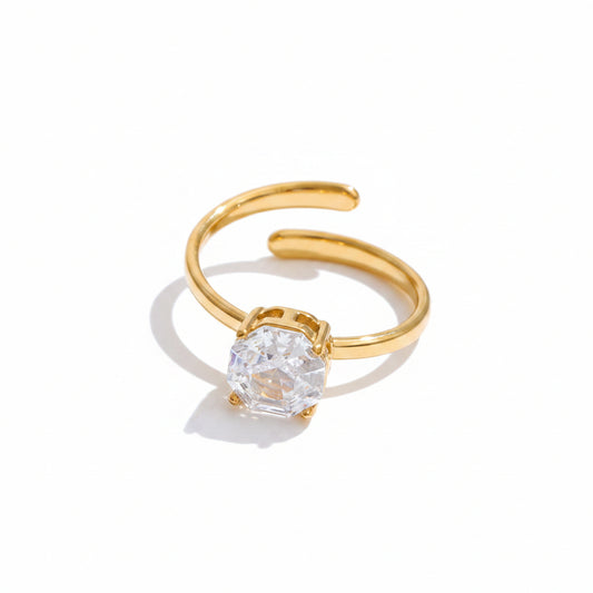 Solitaire Open Band Ring