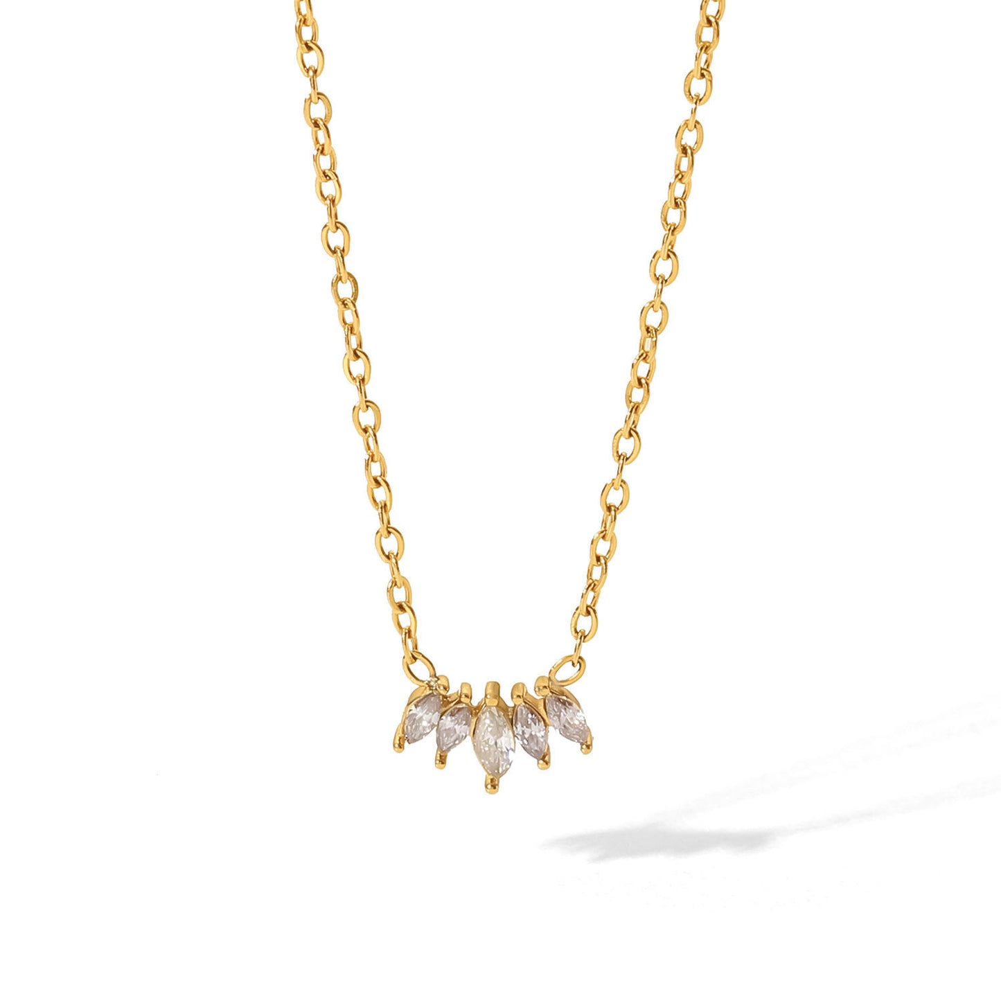 Marquise Petal Cluster Necklace