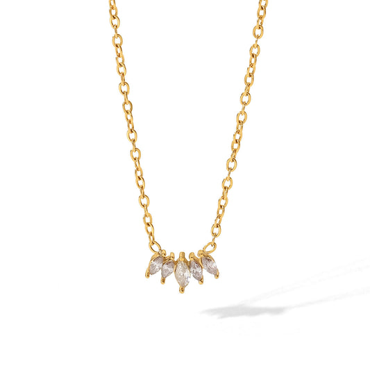Marquise Petal Cluster Necklace