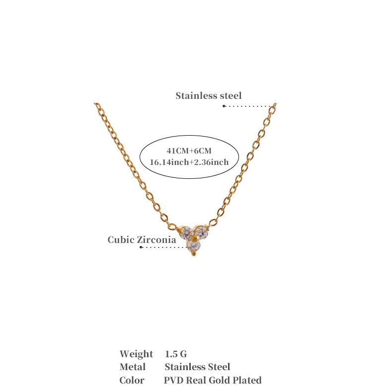 Trinity Crystal Petal Necklace