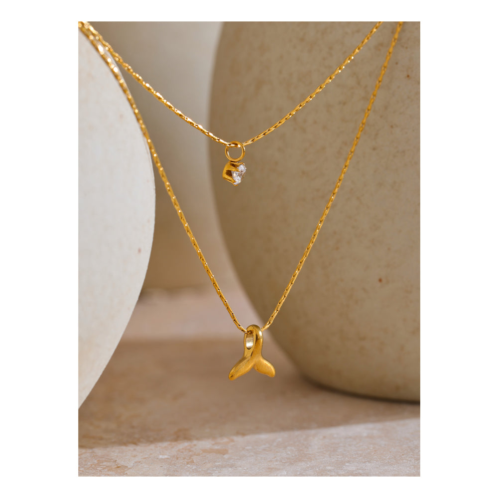 Mermaid Crystal Layered Necklace