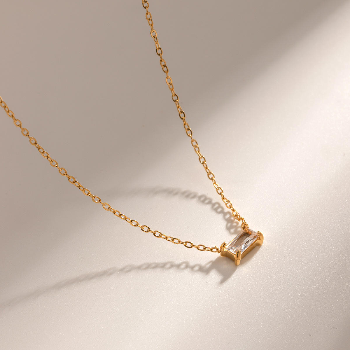 Golden Prism Baguette Necklace